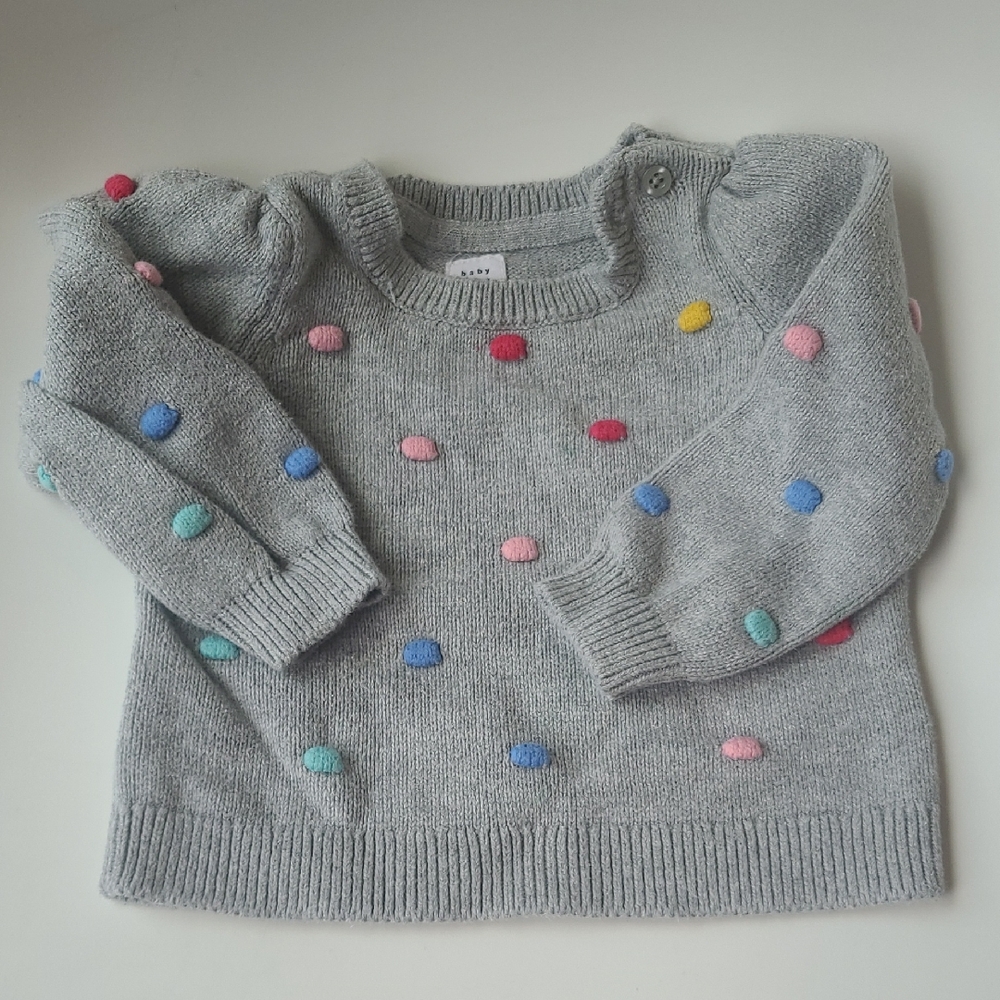 GAP Gray Sweater with Colorful Dots
